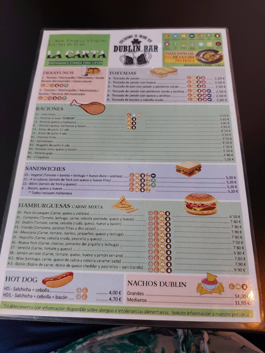 Dublin Bar Menu - Image 3